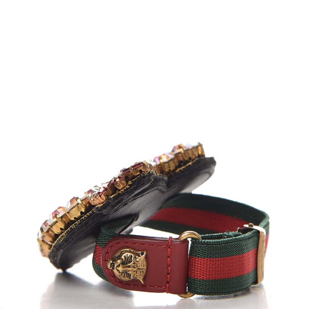 Gucci Web Crystal Heart Bracelet in Red NEW IN BOX - Picture 4 of 13